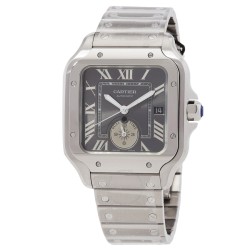 Santos Dual Time Large Model Automatic Grey Dial Men's Watch WSSA0076