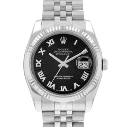 Pre-owned Rolex Datejust 36 Automatic Chronometer Black Dial Men's Watch 116234 BKRJ