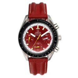 Pre-owned Pre-owned Omega Speedmaster Chronograph Automatic Red Dial Men's Watch 3810.61.41