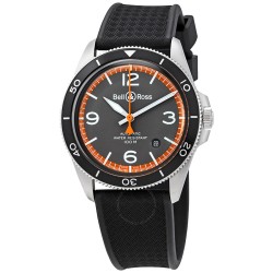Pre-owned Bell and Ross Vintage V2-92 Garde Cotes Automatic Matte Grey Dial Men's Watch BRV292-ORA-ST/SRB