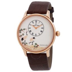 Ateliers Dart Petite Heure Minute White Crane Ivory Enamel Dial Men's Watch J005033226