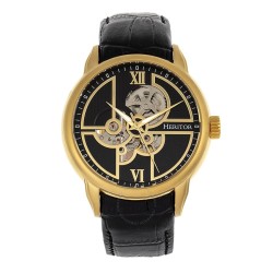 Sanford Automatic Black Dial Black Leather Men's Watch HR8303
