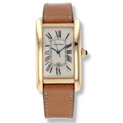 Pre-owned Cartier Tank Americaine Automatic Silver Dial Unisex Watch W2603156