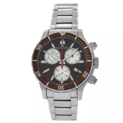 Pre-owned Maurice Lacroix Miros Diver Chronograph Quartz Brown Dial Men's Watch MI1108-SS072-730