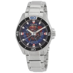 Spider-Man Eco-Drive Blue Dial Men's Watch BM7610-52W