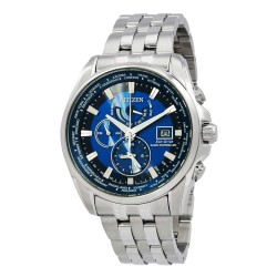 Perpetual Alarm World Time GMT Eco-Drive Blue Dial Men's Watch AT9120-89L