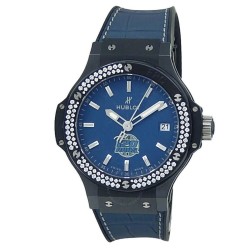 Pre-owned Hublot Big Bang FC Porto Automatic Diamond Blue Dial Men's Watch 365.CX.5120.LR.1104.FCP13
