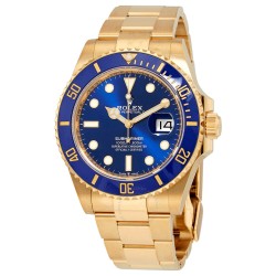Submariner Blue Dial 18K Yellow Gold Oyster Bracelet Automatic Men's Watch 126618LBBLSO