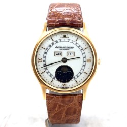 Pre-owned Jaeger LeCoultre Master Moon Triple Calendar Automatic White Dial Men's Watch 141.119.1