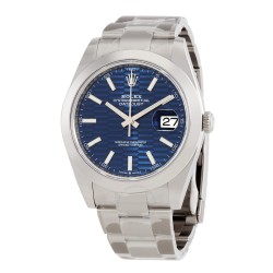 Datejust 41 Bright Blue Fluted Motif Dial Automatic Men's Oyster Watch M126300-0023