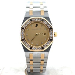 Pre-owned Audemars Piguet Royal Oak Quartz Diamond Champagne Dial Ladies Watch 5630SA