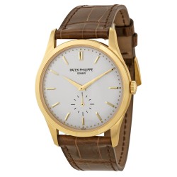 Pre-owned Patek Philippe Calatrava Opaline White Dial Men's Watch 5196J-001