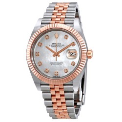Datejust Automatic Diamond Men's Steel and 18ct Everose Gold Jubilee Watch 126331MDJ