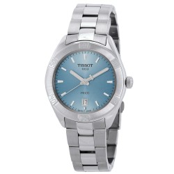 PR 100 Quartz Light Blue Dial Ladies Watch T1019101135100