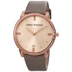 Midnight Champagne Sunray Dial 18kt Rose Gold Diamond Satin Ladies Watch MIDQHM39RR002