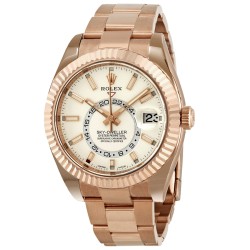 Sky-Dweller White Dial Automatic Men's 18kt Everrose Gold Oyster Watch 326935WSO