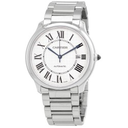 Ronde Must De Cartier Automatic Silver Dial Men's Watch WSRN0035