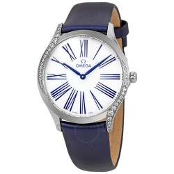 Pre-owned Omega De Ville White Dial Ladies Diamond Watch 428.17.36.60.04.001