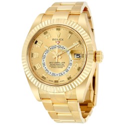 Sky Dweller Champagne Dial 18K Yellow Gold Oyster Bracelet Automatic Men's Watch 326938CAO