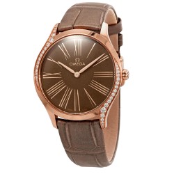 De Ville Diamond Taupe Brown Dial 18kt Rose Gold Ladies Watch 428.58.36.60.13.001
