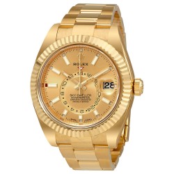 Sky-Dweller Champagne Dial Automatic Men's 18kt Yellow Gold Oyster Watch 326938CSO