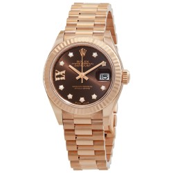 Lady Datejust Chocolate Dial 18K Everose Gold Diamond Automatic Watch 279175CHRDP
