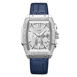 Echelon Quartz Silver Dial Blue Leather Men's Watch J6379C