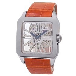 Pre-owned Cartier Santos-Dumont Openwork Skeleton Dial Men's Watch W2020033