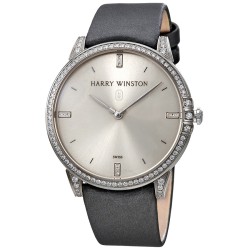 Pre-owned Harry Winston Midnight Diamond Silver Dial Unisex Watch MIDQHM39WW002