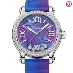 Happy Sport Automatic Chronometer Diamond Purple Dial Ladies Watch 278608 3006