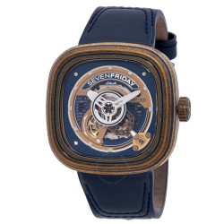 Classic Skeletonized Blue Gold Dial Men's Watch PS1/04