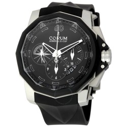 Pre-owned Corum Admirals Cup Chronograph 48 Chronograph Black Textured Dial Men's Watch 753.935.06/0371 AN52