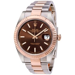 Datejust 41 Chocolate Dial Steel and 18K Everose Gold Men's Watch 126331CHSO