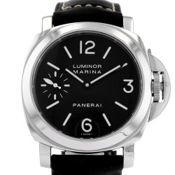 Pre-owned Panerai Luminor Marina Black Dial Men's Watch PAM 00111