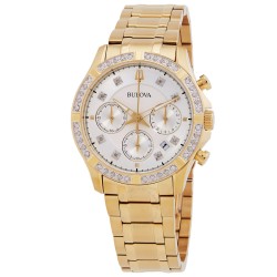 Classic Chronograph Quartz Crystal Silver Dial Men's Watch 98E113