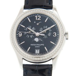 Complications Annual Calendar Blue Dial 18kt White Gold Diamond Blue Leather Men's Watch 5147G-001