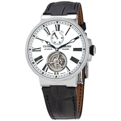 Marine Tourbillon Automatic White Enamel Dial Men's Watch 1283-181/E0