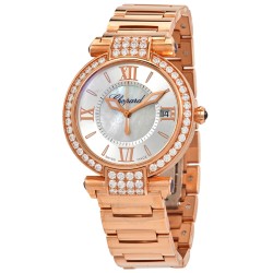 Pre-owned Chopard Imperiale Diamond Silver with Mother of Pearl Center Dial Ladies Watch 384822-5004