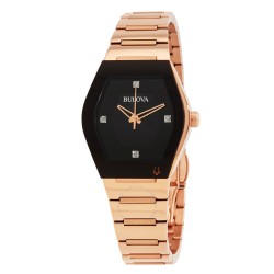 Gemini Quartz Diamond Black Dial Ladies Watch 97P158