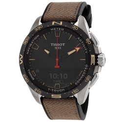 T-Touch Connect Solar Perpetual Alarm Chronograph GMT Quartz Analog-Digital Black Dial Men's Watch T121.420.47.051.07