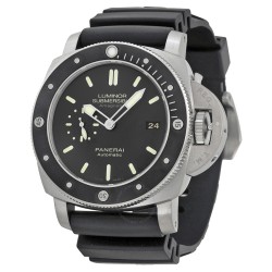Pre-owned Panerai Luminar Submersible 1950 Amagnetic Black Dial Men's Watch PAM00389