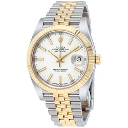 Datejust 41 White Dial Steel and 18K Yellow Gold Jubilee Men's Watch 12633WSJ