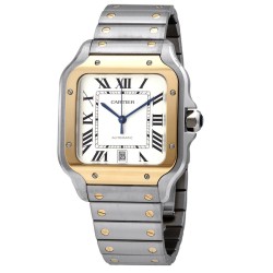 Pre-owned Cartier Santos Automatic Silver Dial Men's Watch W2SA0009