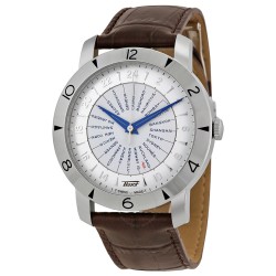 Heritage Navigator Silver Dial Brown Leather Men's Watch T0786411603700