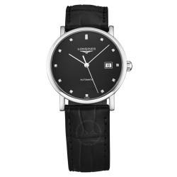Elegant Diamond Black Dial Men's Watch L4.810.4.57.2