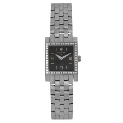 Pre-owned Longines Dolcevita Quartz Diamond Black Dial Ladies Watch L5.166.0.75.6