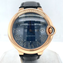 Pre-owned Cartier Ballon Bleu de Cartier Blue Dial Men's Watch WGBB0036