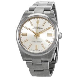Pre-owned Rolex Oyster Perpetual Silver Dial Men's Watch M124300-0001