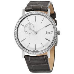 Altiplano Silver Dial Grey Alligator Leather Ladies Watch GOA39106