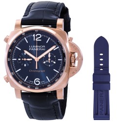 Luminor Chrono Goldtech Blu Notte Hand Wind Blue Dial Men's Watch PAM01111